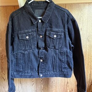 Balenciaga Black Denim Jean Jacket Classic Style